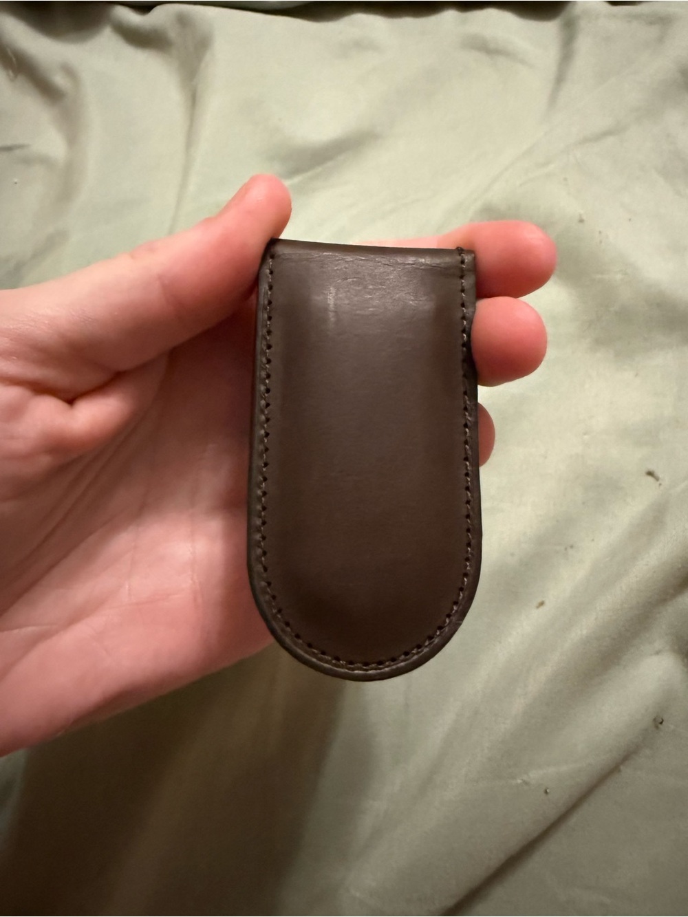 COACH Brown Leather Money Clip Magnetic - Picture 3 of 5